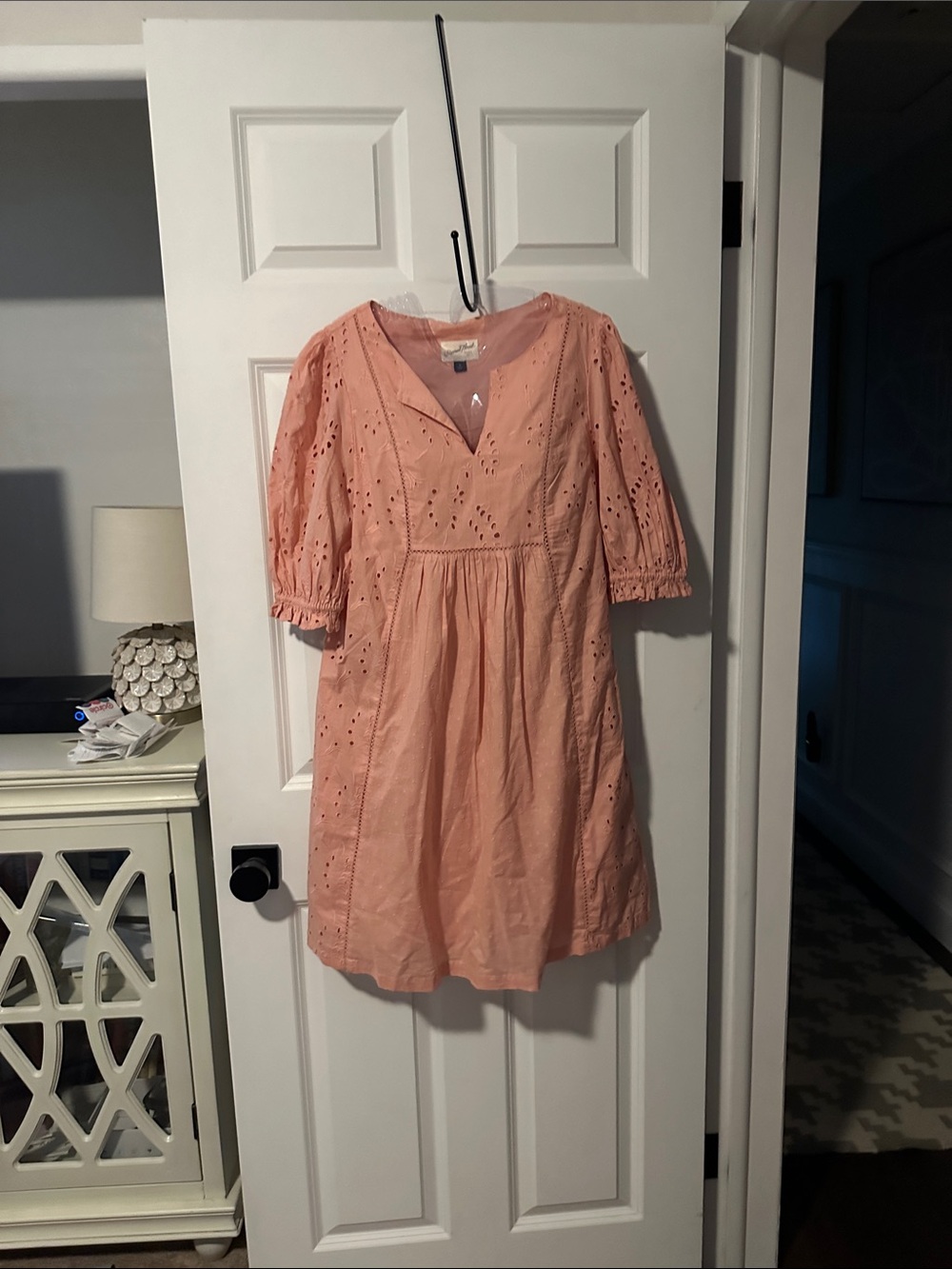 Universal Thread Peach Eyelet Midi Dress